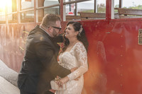 Intimate moment with bride and groom in Stillwater, Minnesota