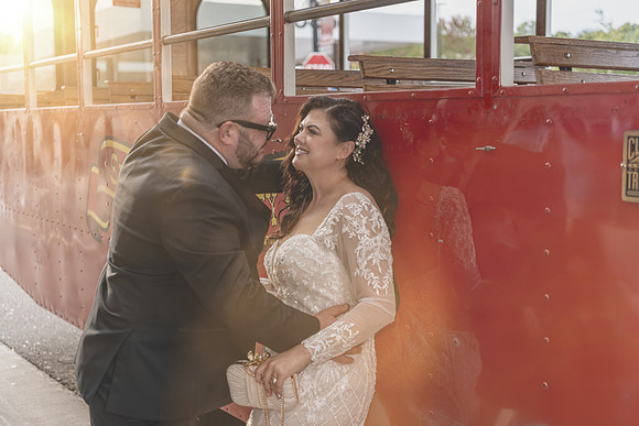 Intimate moment with bride and groom in Stillwater, Minnesota