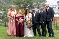 Bridal party portrait at Pioneer Park in Stillwater, Minnesota