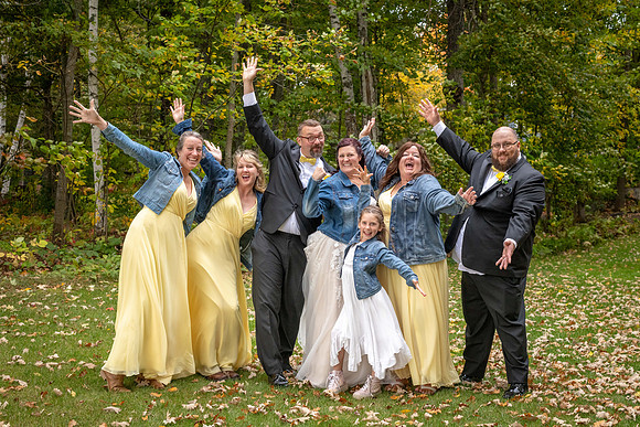 Bridal party having fun in Fifty Lakes, Minnesota - Butterfield Lake