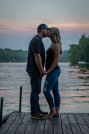Engagement photography sunset kiss in Fifty Lakes, Minnesota - Butterfield Lake